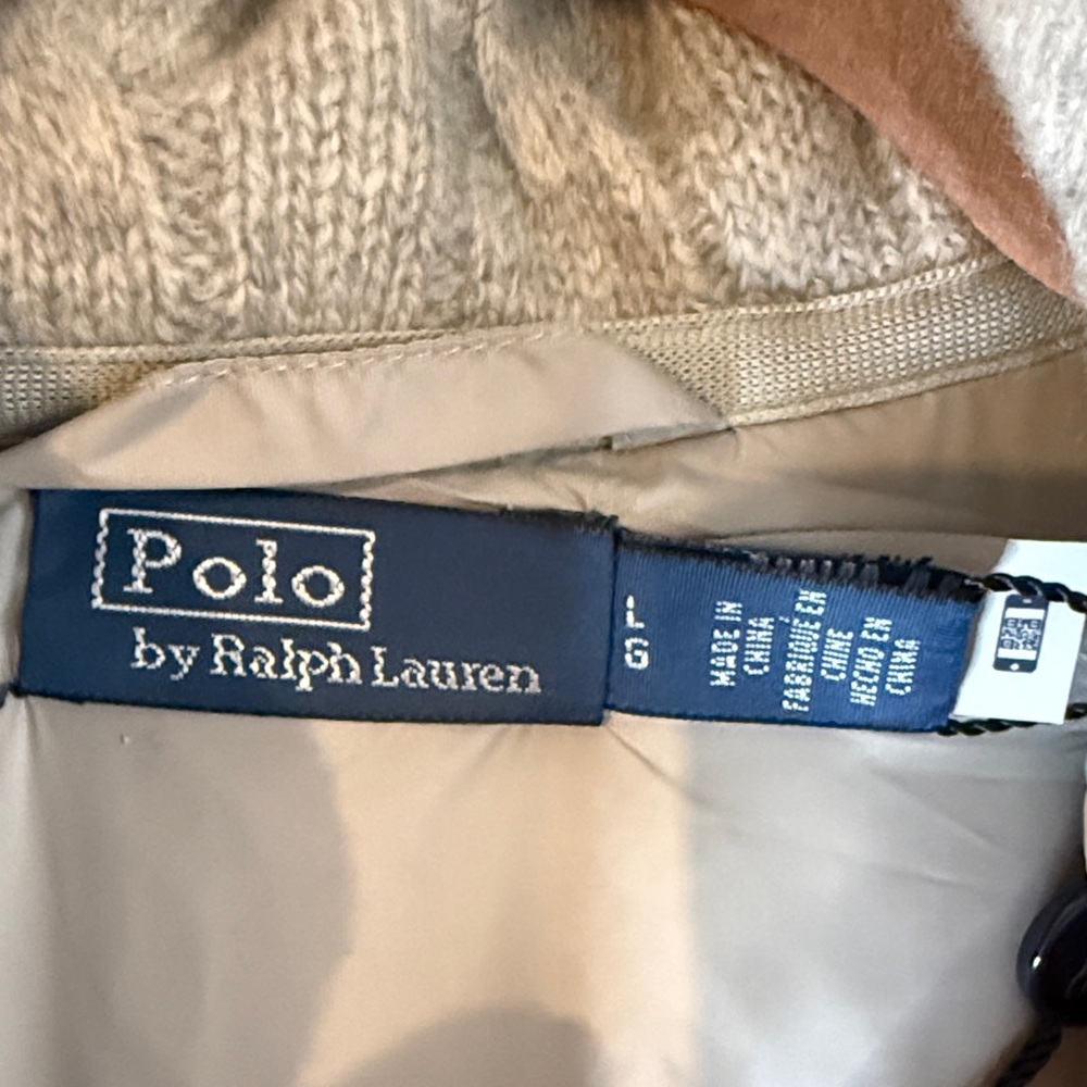 Polo Ralph Lauren Cable-knit wool and cashmere down jacket gray Size Large NWT - Picture 14 of 14
